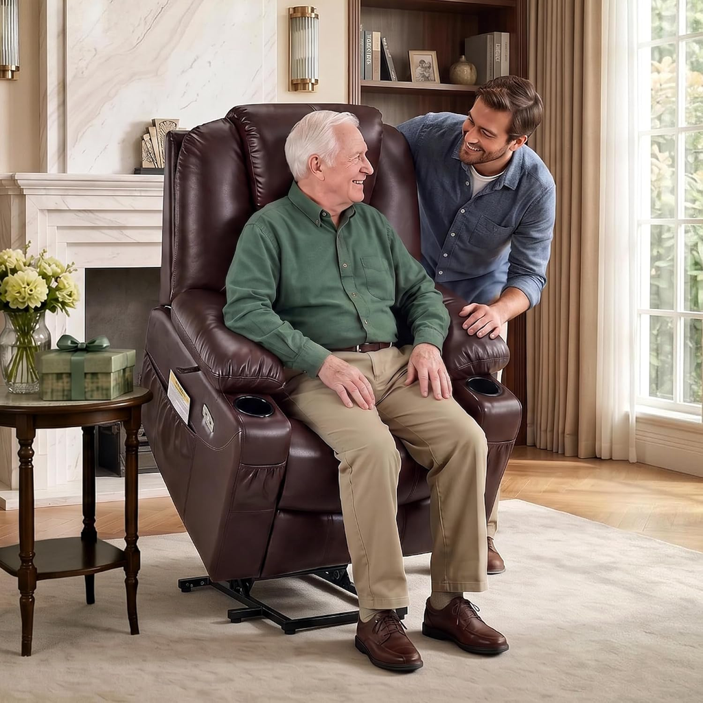 Power Lift Recliner Chair with Heat, Massage & USB Charging