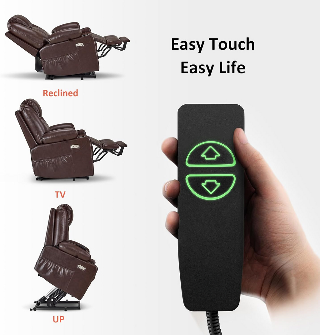 Power Lift Recliner Chair with Heat, Massage & USB Charging