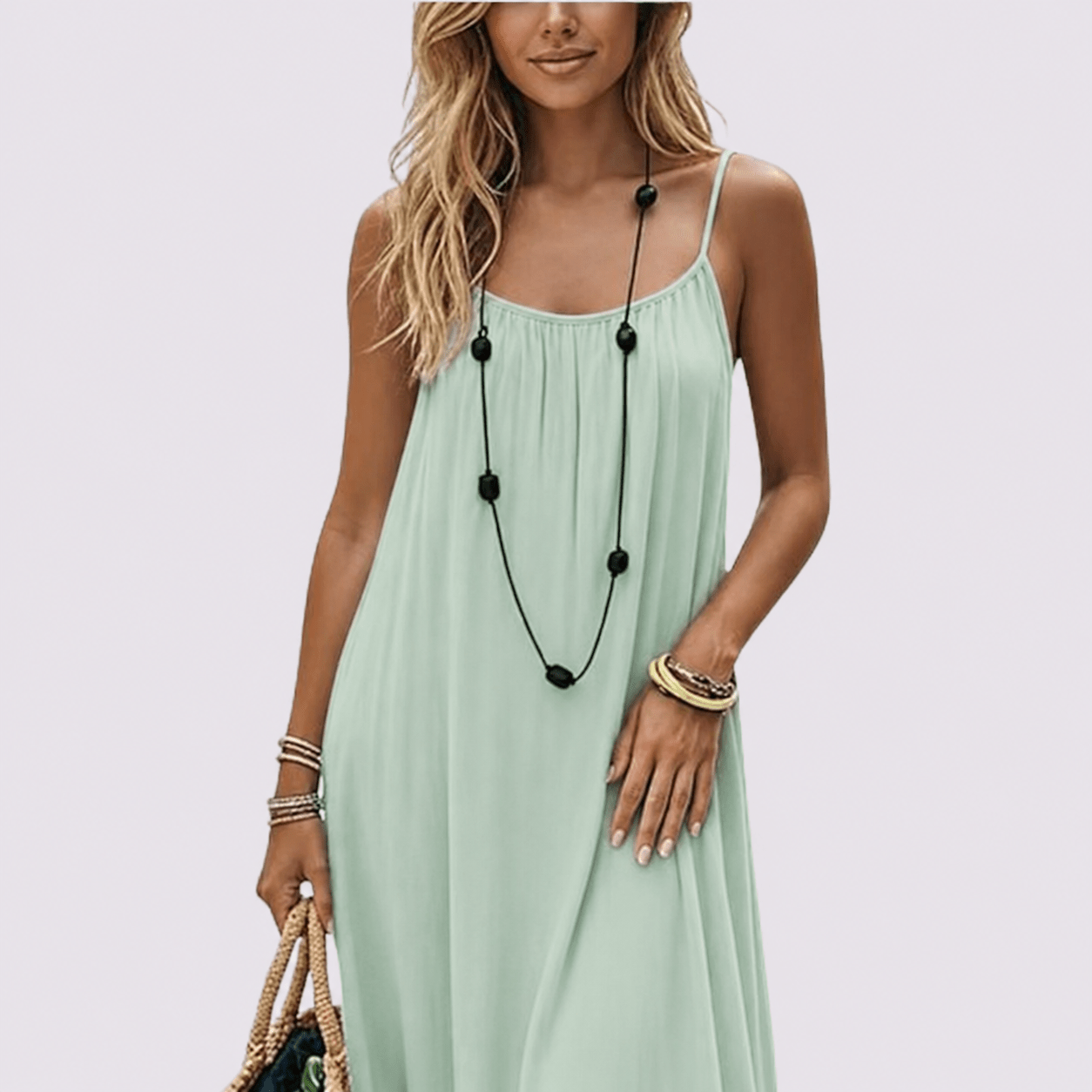 Women's Solid Color Cami Lounge Dress