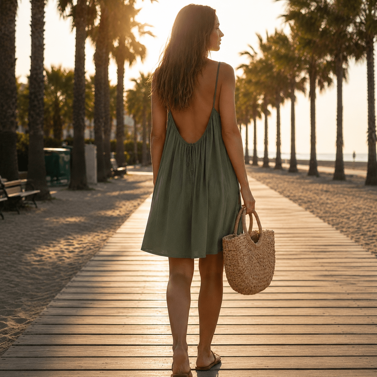 Women's Solid Color Cami Lounge Dress